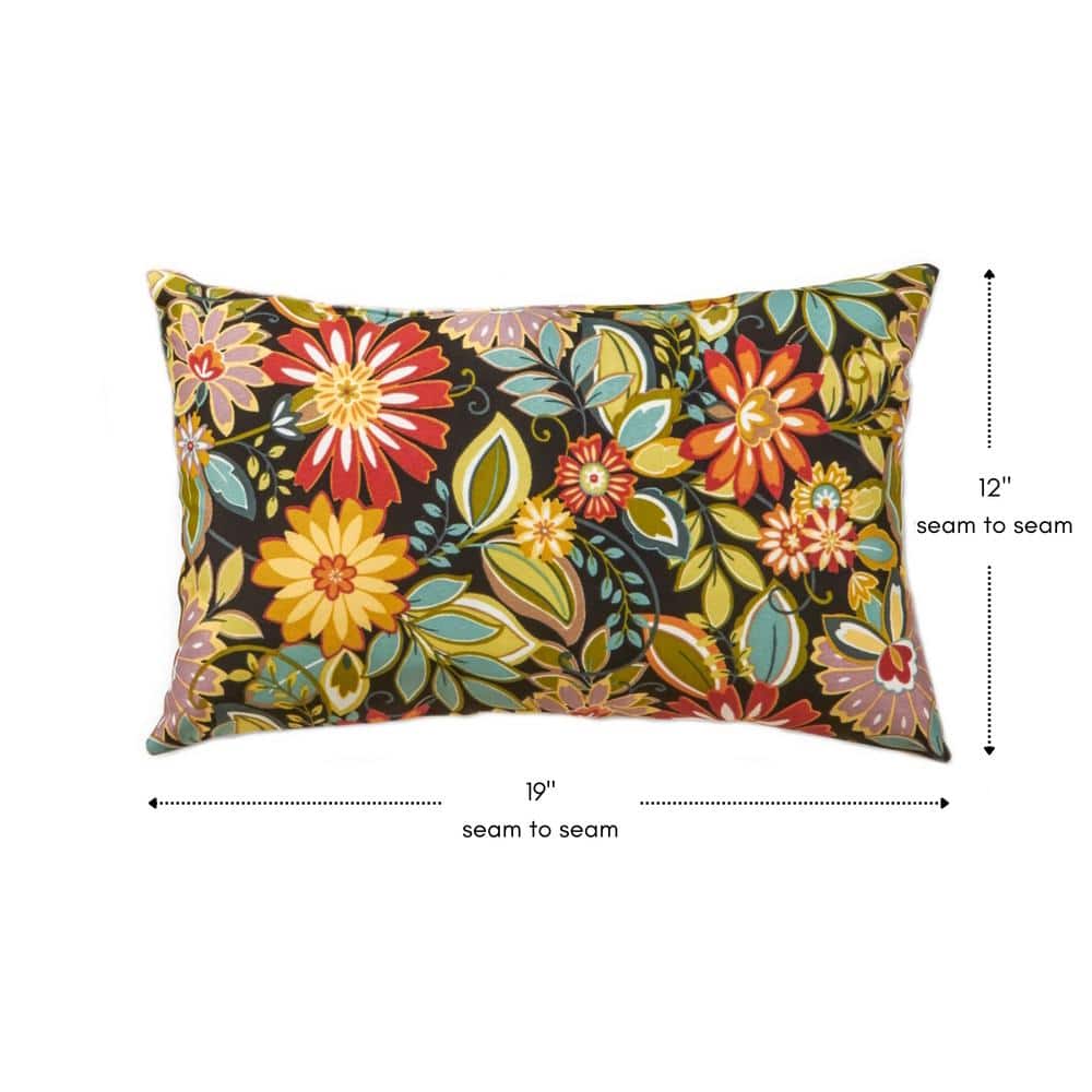 Jungle Floral Rectangular Outdoor Throw Pillows Set