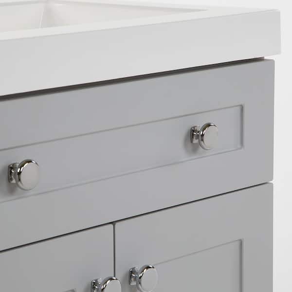 Glacier Bay Everdean 30 in. W x 19 in. D x 34 in. H Single Sink Bath Vanity  in Pearl Gray with White Cultured Marble Top EV30P2-PG - The Home Depot