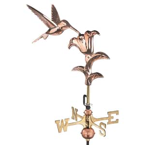 Hummingbird Cottage Weathervane - Pure Copper with Roof Mount