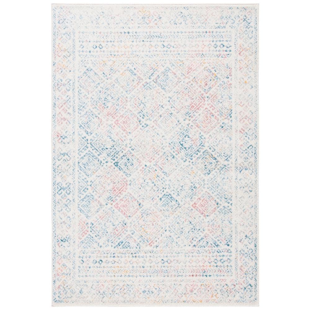 Ivory and Terracotta 9' x 12' Wool and Synthetic Area Rug