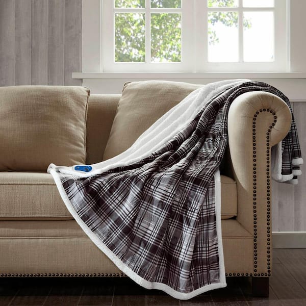 Woolrich Tasha Grey Berber Electric Throw Blanket