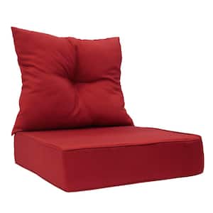 24 in. L x 24 in. W x 5.5 in. H Ruby Red Outdoor Red Deep Seating Chair Cushion