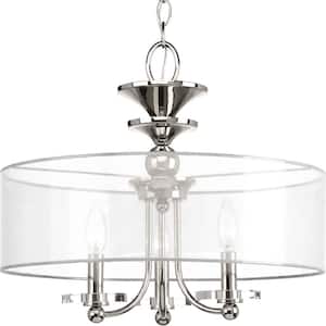 March Collection 3-Light Polished Nickel Semi-Flush Mount