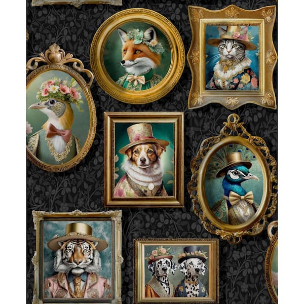 Regal Framed Beasts Charcoal Non-Pasted Wallpaper (Covers 56 sq. ft.)