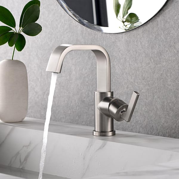 Luxier Single Hole Handle Bathroom Faucet With Drain In Brushed Nickel Bsh14 Sb - Best Rated Bathroom Faucets 2019