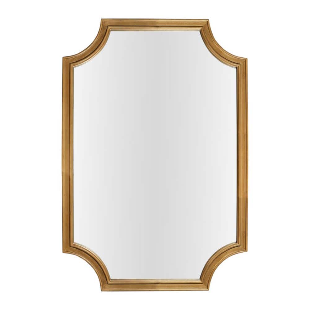 Natural Wood Scalloped Rectangular Wall Mirror