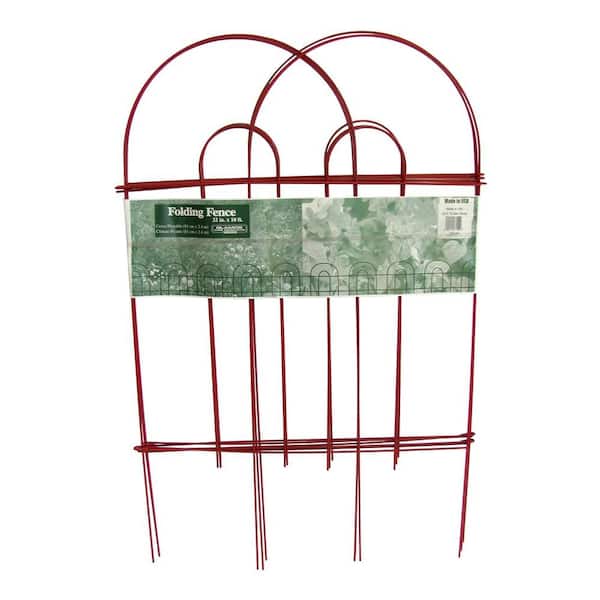 Glamos Wire Products 32 in. x 10 ft. Galvanized Steel Red Folding Garden Fence (10-Pack)