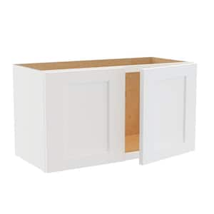 Newport Pacific White Painted Plywood Shaker Stock Assembled Wall Kitchen Cabinet 24 in. x 15 in. x 24 in. Soft Close