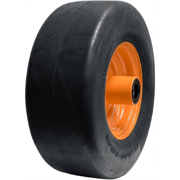 Semi-Pneumatic Flat Free Tire Assembly, 15X6.00-6/4.50,3/4 in.