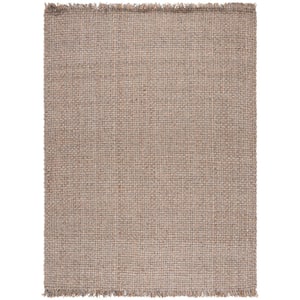 Natural Fiber Beige/Gray 8 ft. x 10 ft. Woven Striped Area Rug