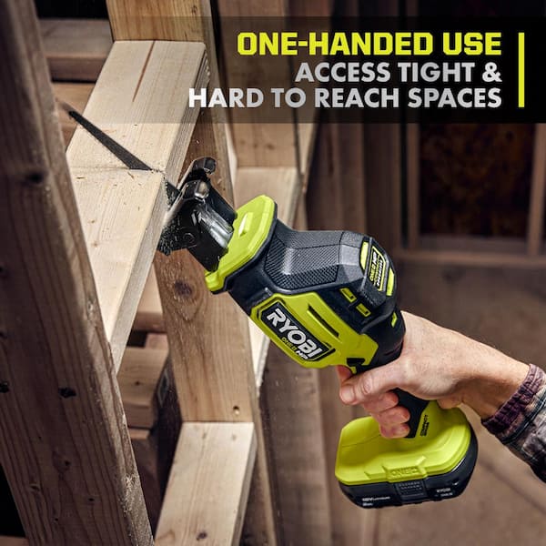 RYOBI - ONE+ HP 18V Brushless Cordless Compact 2-Tool Combo Kit with Drill/Driver, One-Handed Recip Saw, 2 Ah Battery, & Charger