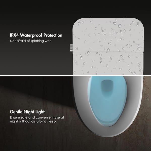 Piedmont Elongated Bidet Toilet 1.28 GPF in White with Bidet/Rear Wash, Heated Seat, Auto Flush and Remote Control