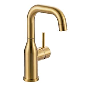 Single Handle Deck Mounted Bar Faucet Deckplate Not Included in Brushed Gold