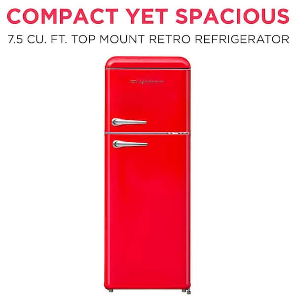 Frigidaire 7.5 cu. ft. Retro Mini Fridge in Red with Rounded