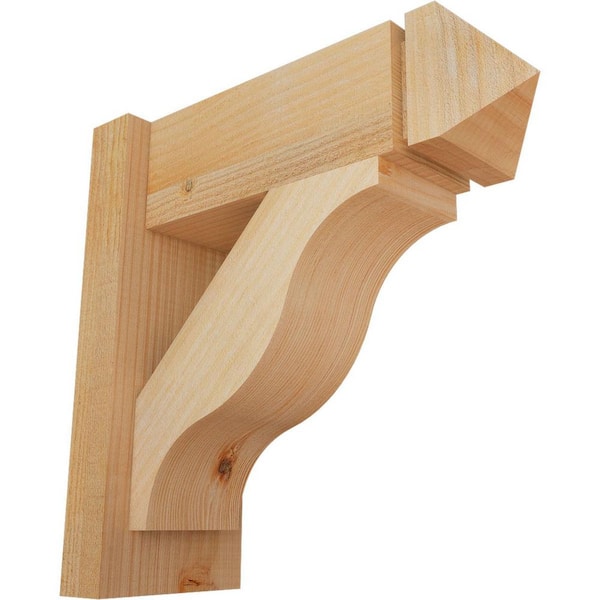 Ekena Millwork 6 in. x 16 in. x 16 in. Douglas Fir Fuston Arts and Crafts Rough Sawn Outlooker