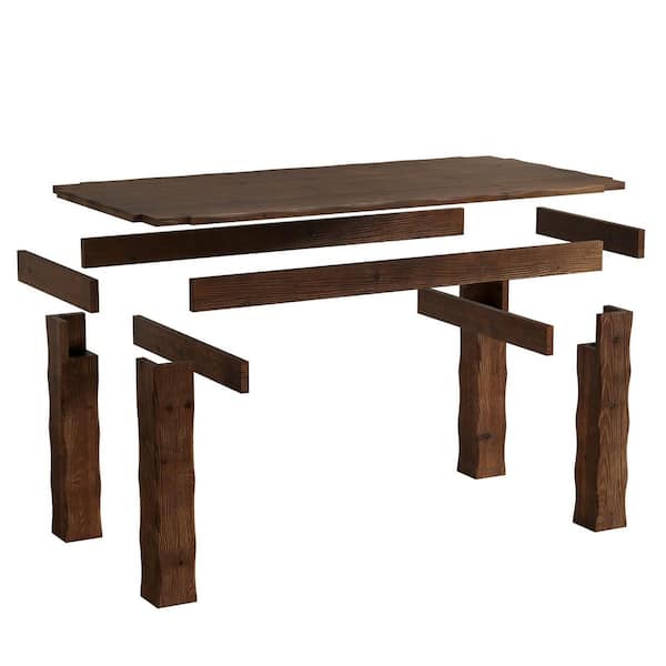 TRIBESIGNS WAY TO ORIGIN Dark Brown Rectangle Solid Wood 63 in. 4