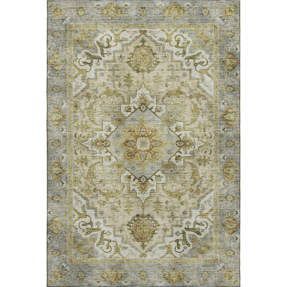 Mayfield Premium Machine Washable Abstract AMF2163 Khaki 5 ft. x 7 ft. 6 in. Area Rug price history on PriceWatchPro