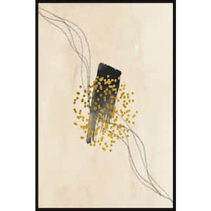 "Golden Particles" by Marmont Hill Floater Framed Canvas Abstract Art Print 60 in. x 40 in.