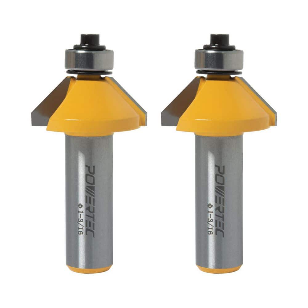 45° Chamfer Tungsten Carbide Router Bit, 1-3/16 in. Cutting Diameter, 1/2 in. Shank, 1/2 in. Depth (2-Pack) price history on PriceWatchPro