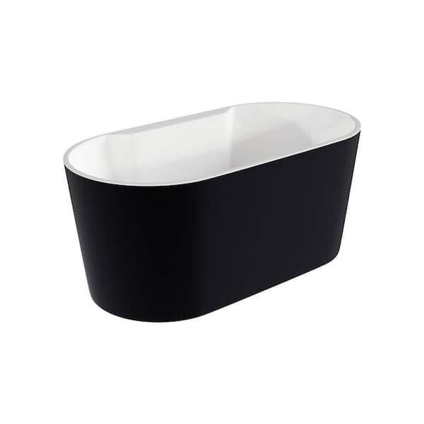 Sorel 62 in. x 32 in. Soaking Bathtub with Faucet in Matte Black