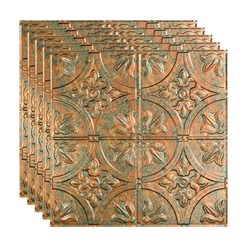 Fasade Traditional #2 2 ft. x 2 ft. Copper Fantasy Lay-In Vinyl Ceiling ...