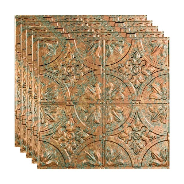 Fasade Traditional #2 2 ft. x 2 ft. Copper Fantasy Lay-In Vinyl Ceiling Tile ( 20 sq.ft. )
