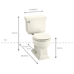 Memoirs 12 in. Rough In 2-Piece 1.28 GPF Single Flush Round Toilet in Biscuit Seat Not Included