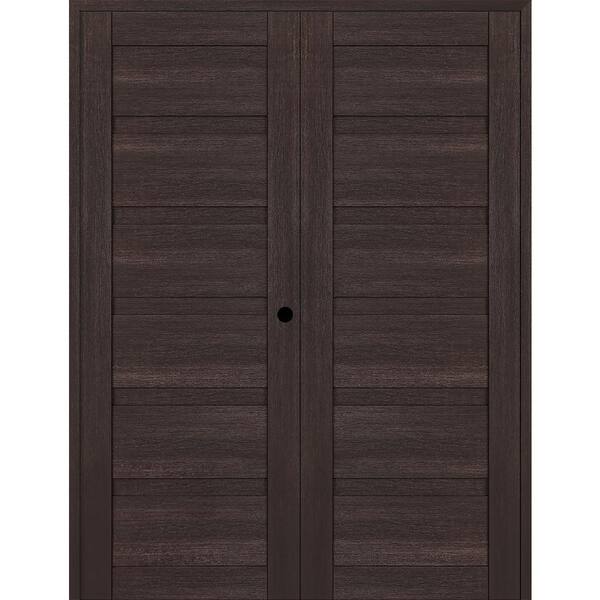 Belldinni Louver 36 in. x 79.375 in. Left Active Veralinga Oak Wood ...