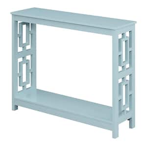 Town Square 39.5 in. Sea Foam 31.75 in. Rectangle Wood Console Table with Shelf