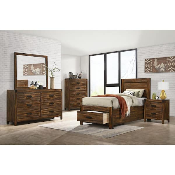 Picket House Furnishings Wren 26 in. H x 24 in. W x 16 in. D Nightstand in Chestnut