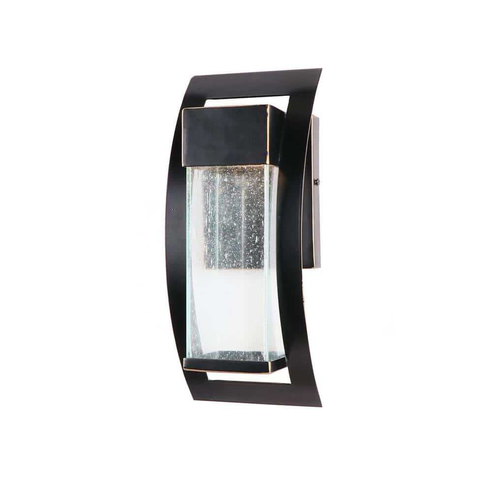 1-Light Imperial Black Integrated LED Outdoor Light Wall Lantern Sconce