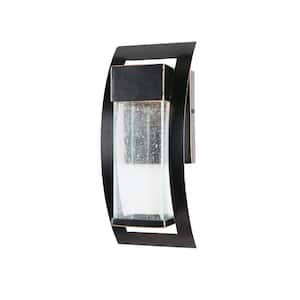 1-Light Imperial Black Integrated LED Outdoor Light Wall Lantern Sconce