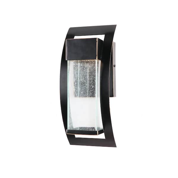 Unbranded 1-Light Imperial Black Integrated LED Outdoor Light Wall Lantern Sconce