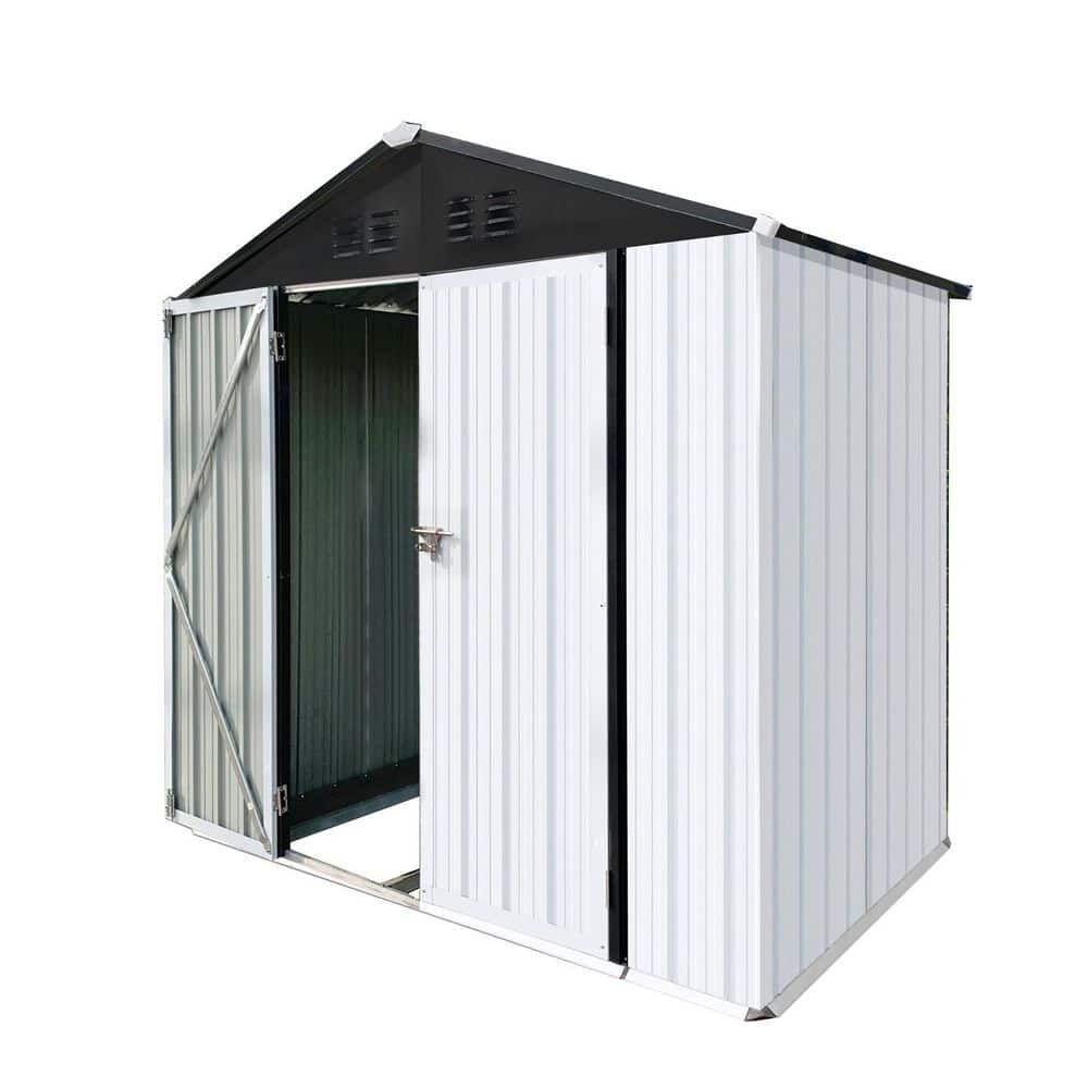 6 ft. x 4 ft. Outdoor Metal Storage Shed with Apex Roof (24 sq. ft. ) price history on PriceWatchPro