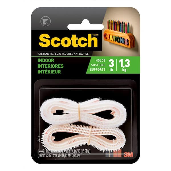 Scotch 3/4 in. x 18 in. White Indoor Fasteners (1 Set-Pack)