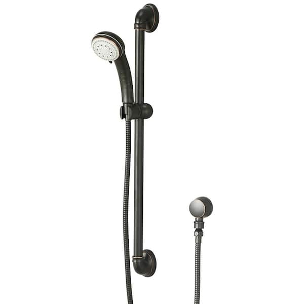 5-Spray 4.1 in. Single Wall Mount Handheld Shower Head in Moroccan Bronze