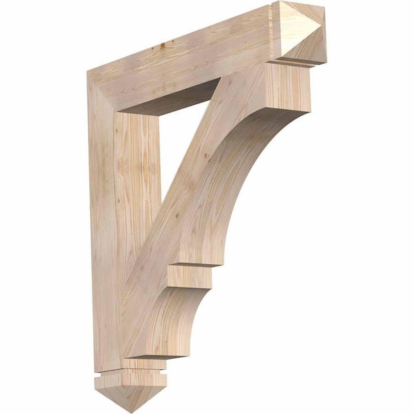 Ekena Millwork 5.5 in. x 38 in. x 38 in. Douglas Fir Balboa Arts and Crafts Smooth Bracket