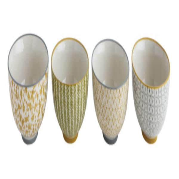 Storied Home 11.26 fl. oz. Multicolor Hand Stamped Stoneware Bowl (Set of 4)
