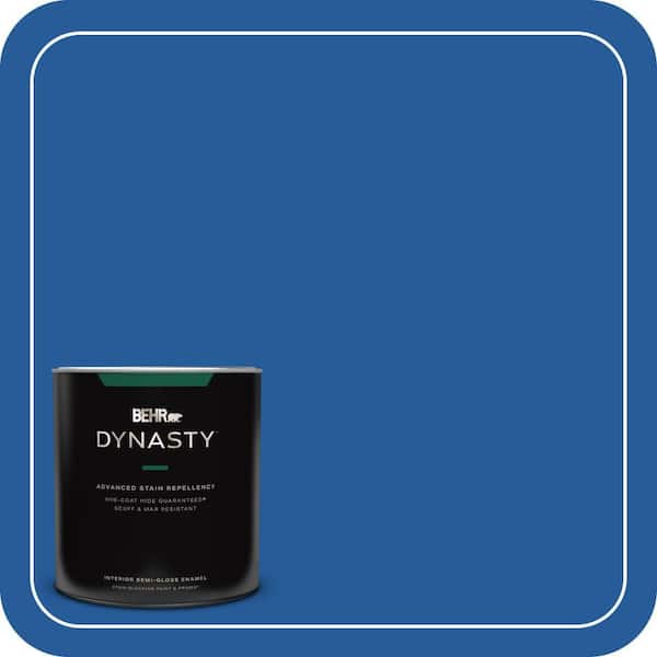 BEHR DYNASTY 1 qt. #P510-7 Beacon Blue One-Coat Hide Semi-Gloss Enamel Interior Stain-Blocking Paint and Primer