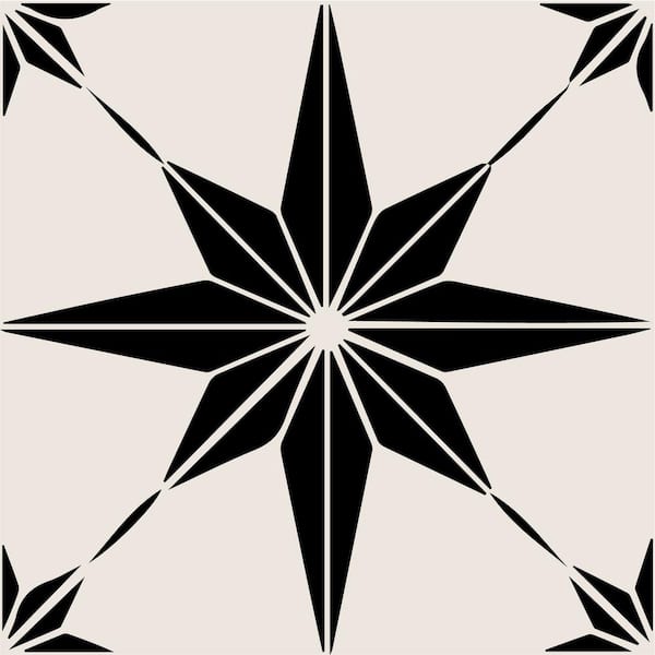 MI ALMA Black and White B57 7 in. x 7 in. Vinyl Peel and Stick Tile (24 Tiles, 8.17 sq.ft./Pack)