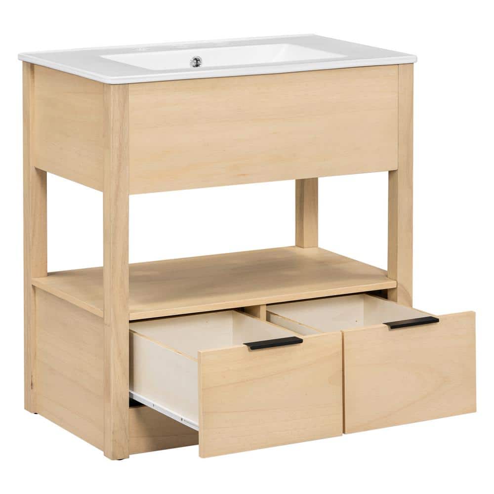 30 in. W x 18.3 in. D x 32.5 in. H Freestanding Bath Vanity in Yellow with 