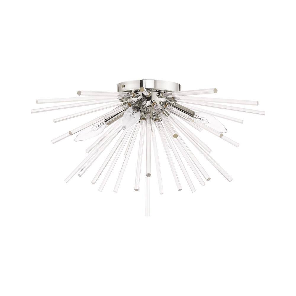 Elysian 20'' Polished Chrome and Crystal LED Flush Mount Light