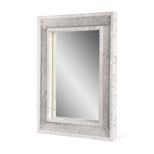 Surrency 23.5 in. x 18 in. Bohemian Rectangle Framed Grey Decorative Mirror