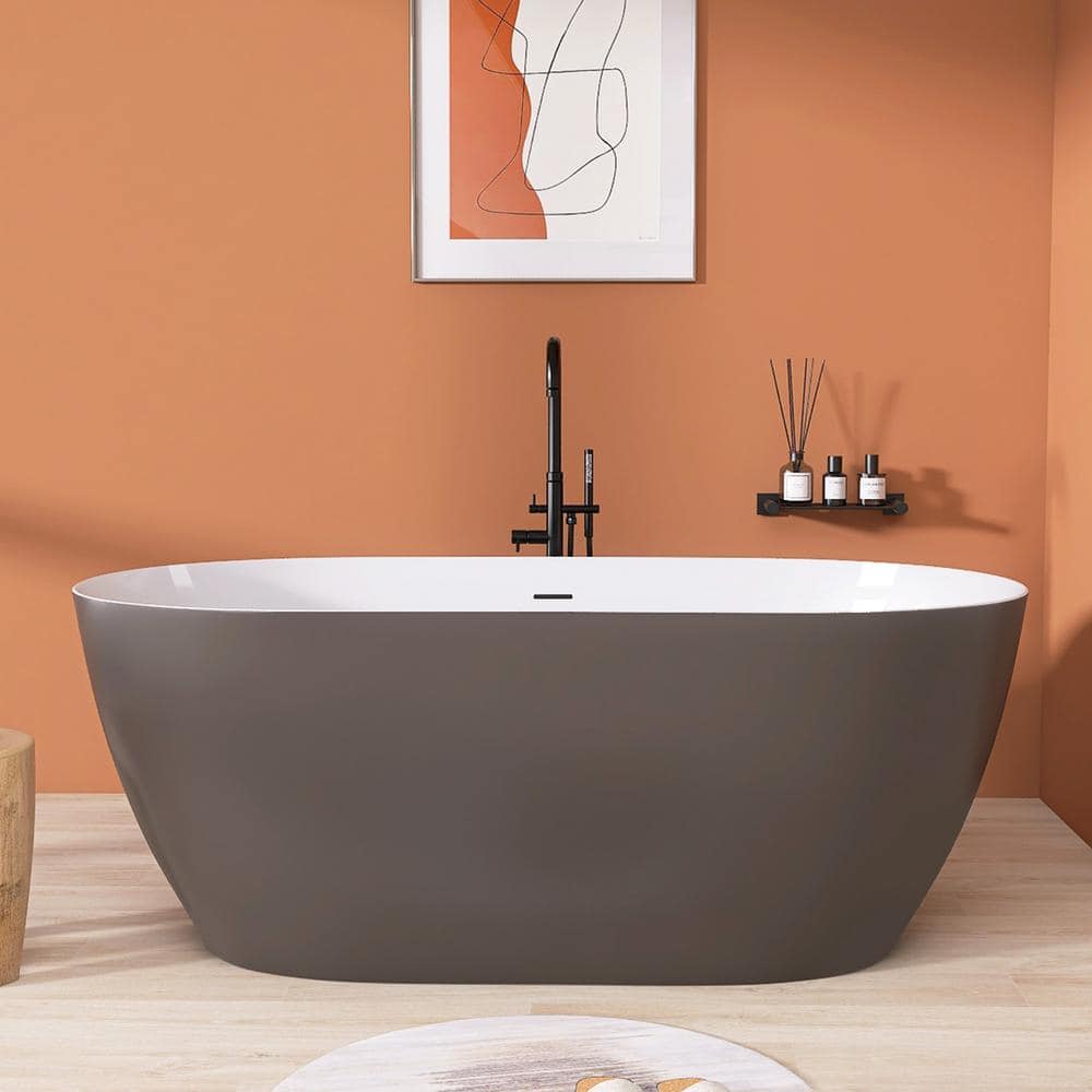 Zeafive 67 in. x 29.5 in. Acrylic Free Standing Tub Flatbottom Soaking