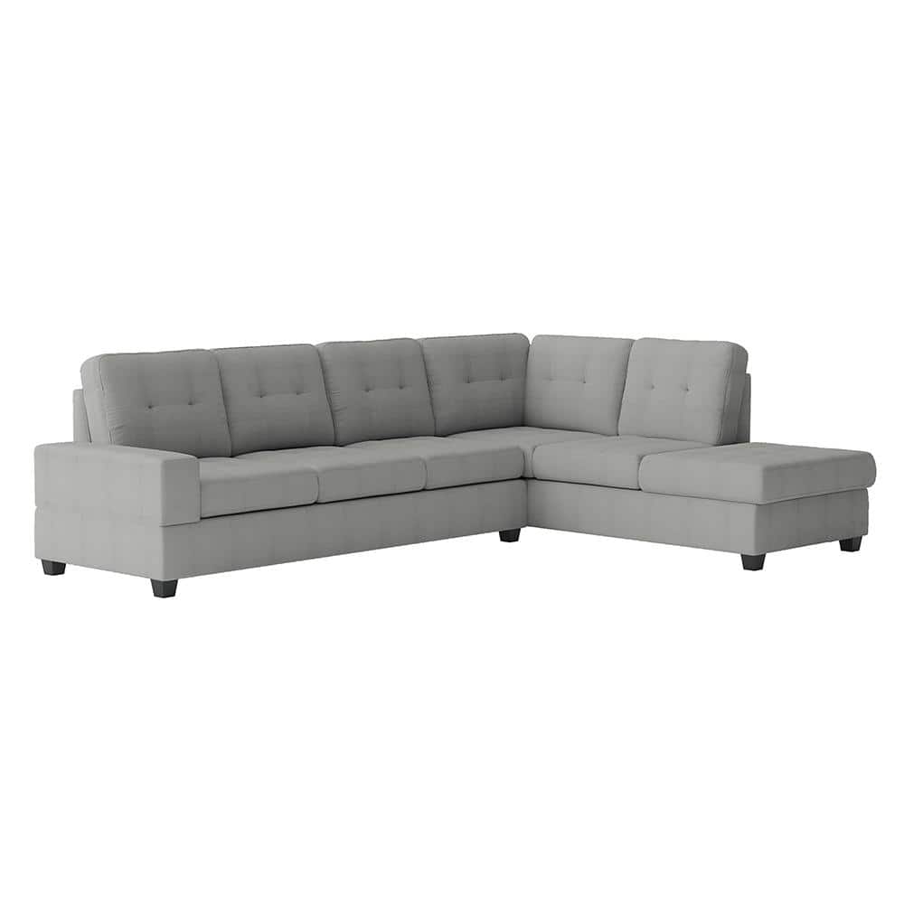 Colrich 111.5 in. Straight Arm 2-piece Microfiber Reversible Sectional Sofa