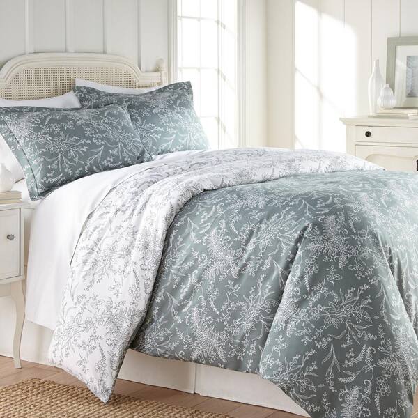 Southshore Fine Linens Winter Brush Botanical 2-Piece Green Twin/Twin XL Microfiber Duvet Cover Set