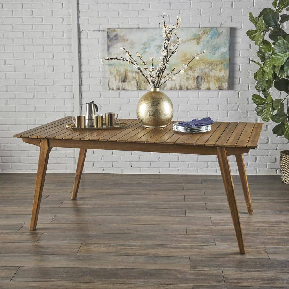 Timor 69" Teak Acacia Wood Outdoor Dining Table