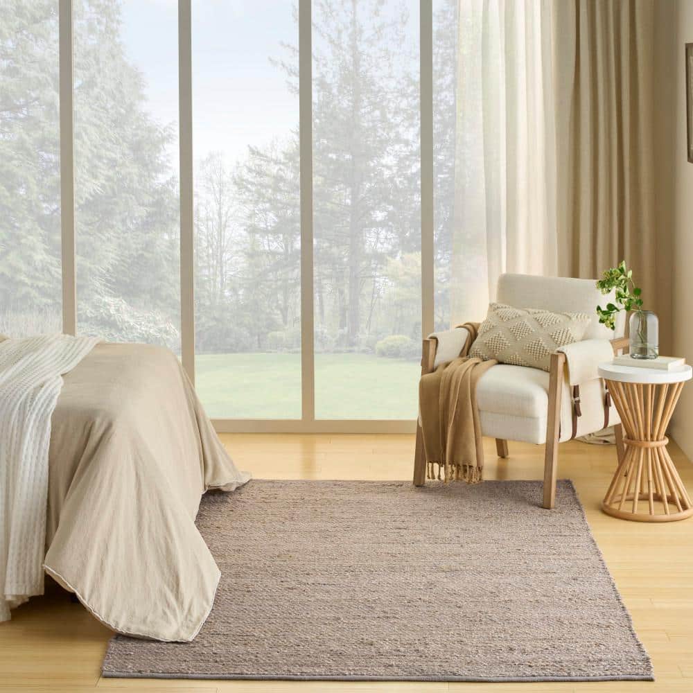 Handmade Gray Jute Flatwoven Reversible 8' x 10' Rug
