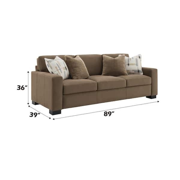 Acme Furniture Darya 39 in. Square Arm Suede Rectangle Sofa in