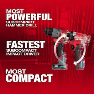 M12 FUEL 12-Volt Lithium-Ion Brushless Cordless Hammer Drill and Impact Driver Combo Kit with Compact Spot Blower